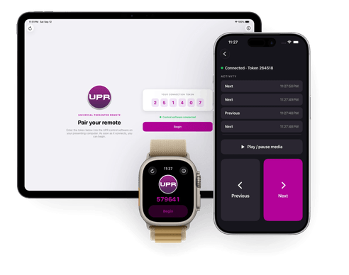 Universal Presenter Remote on iPhone, iPad and Apple Watch